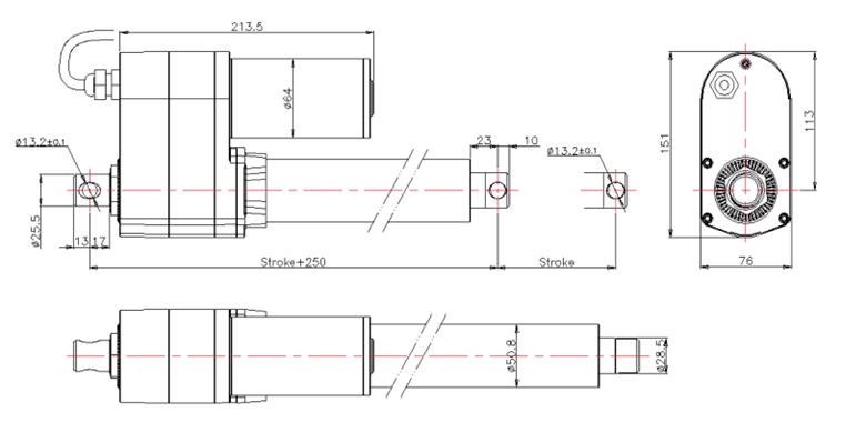 醫(yī)療電動推桿UL4結構圖